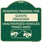 Signmission Reserved Parking for Guest Preacher Unauthorized Vehicles Towed Away Alum, 18" x 18", G-1818-23101 A-DES-G-1818-23101 - alternate 1